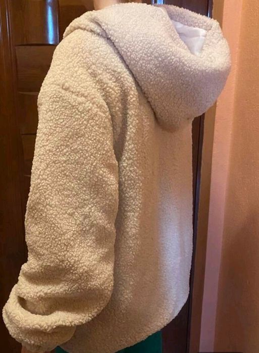 Ombro Caído Cncapuzado Casaco de Pelúcia