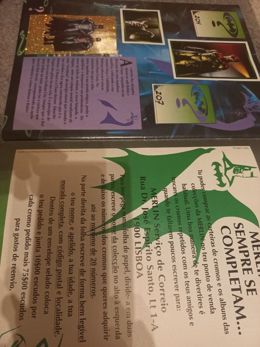 Caderneta Batman Forever incompleta