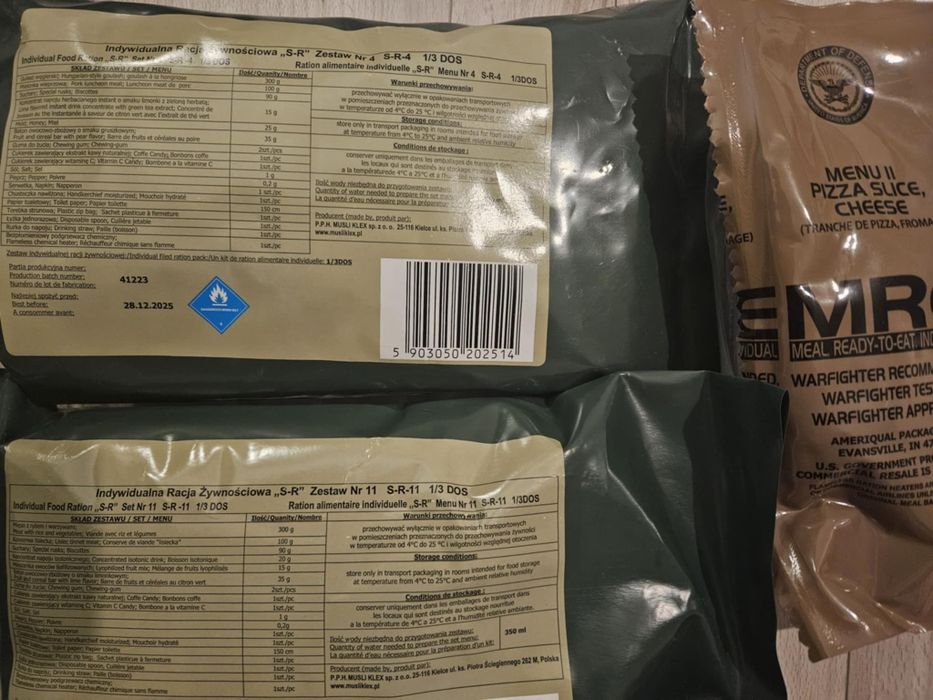 Racje żywnościowa MRE/SR