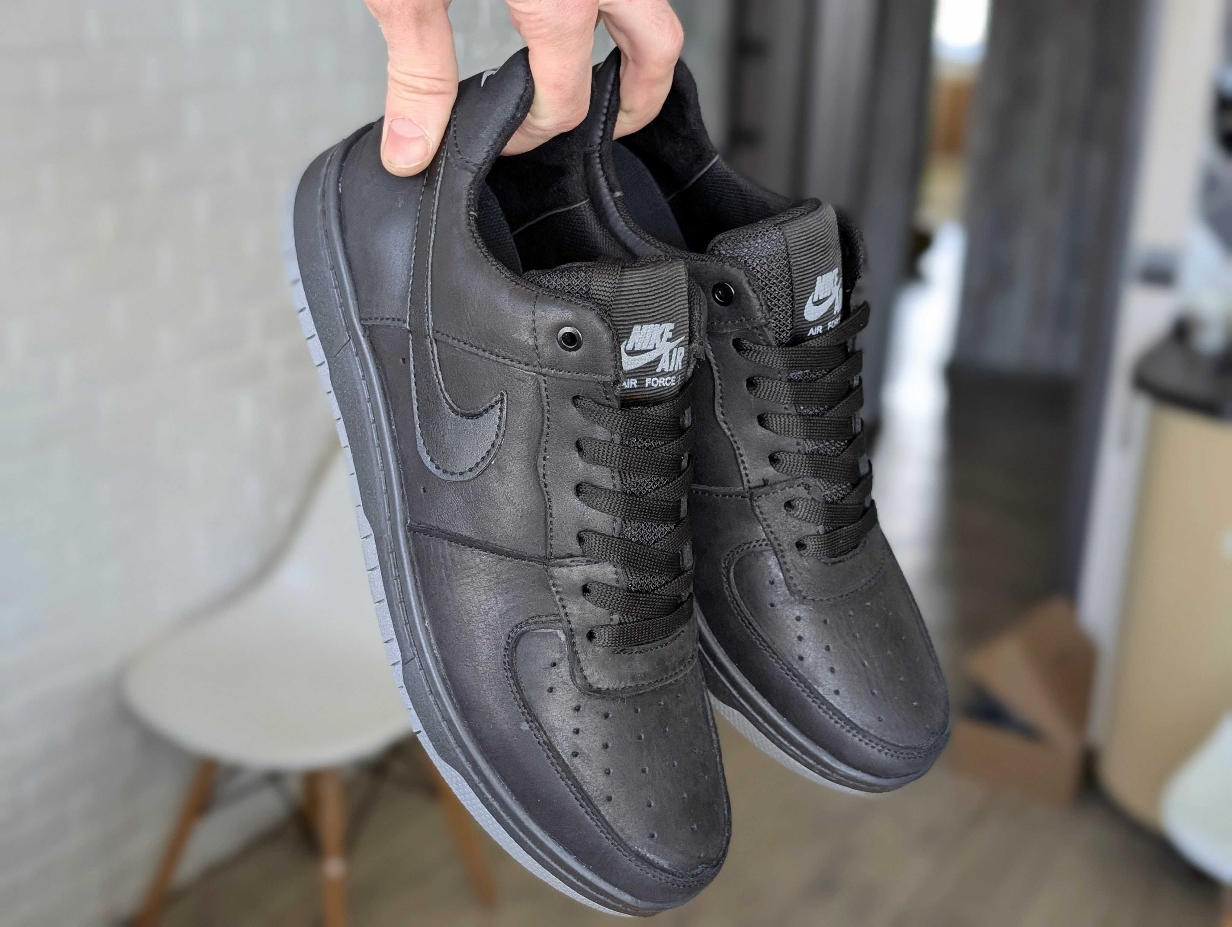 NIKE Force 1 Натуральна шкіра чоловічі кросівки прошиті міцні і комфор