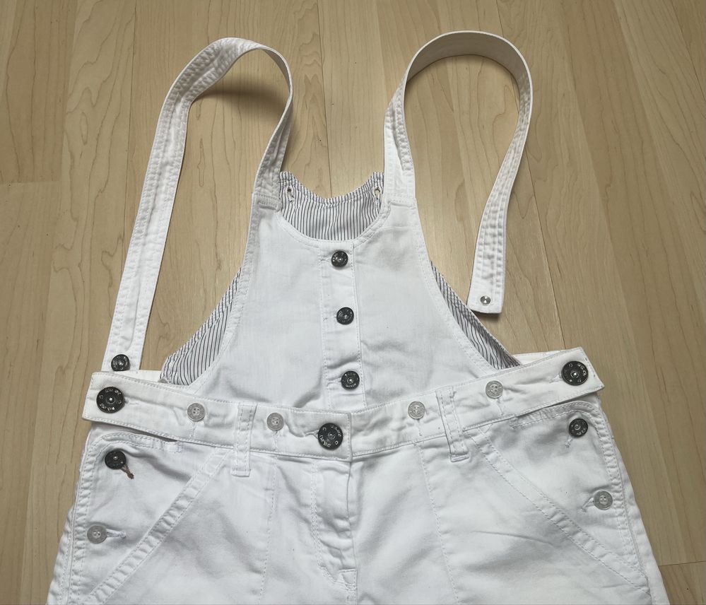 Białe ogrodniczki jeans  DKNY r. XS