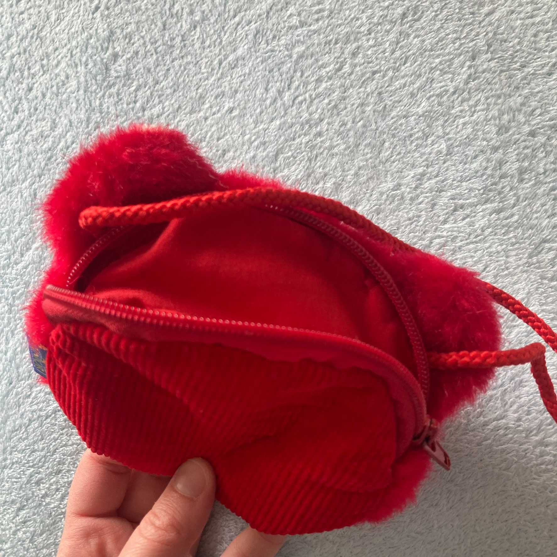 Bolsa de peluche ursinho vermelho vintage