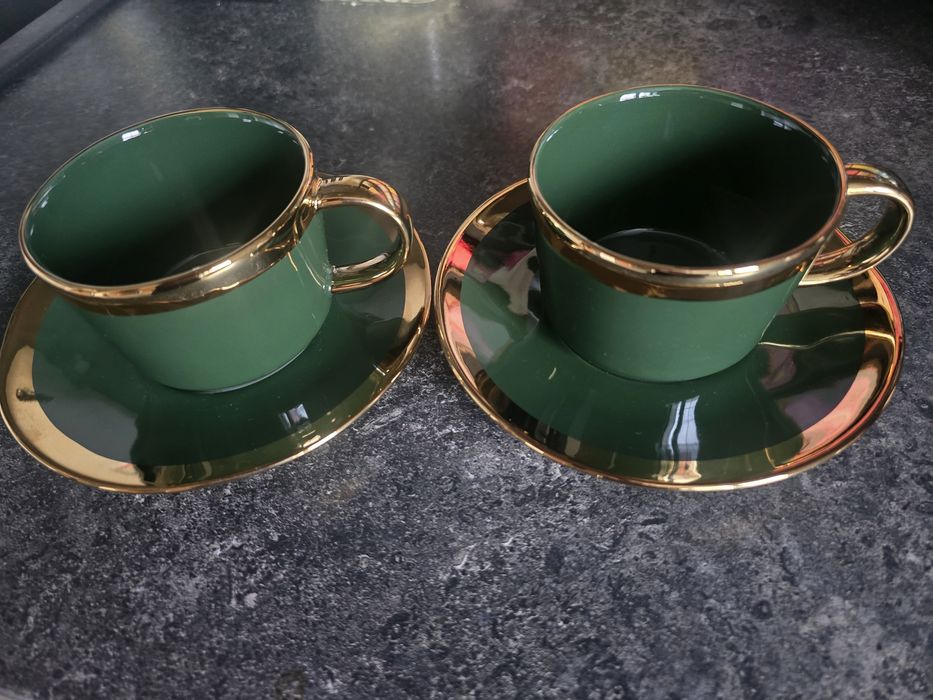 Dwie nowe filiżanki ze spodkami home &you