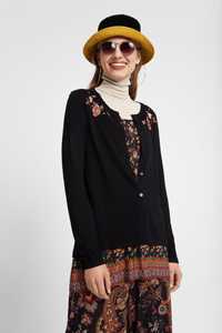 Sweterek z bluzką w kwiaty czarny DESIGUAL S 36