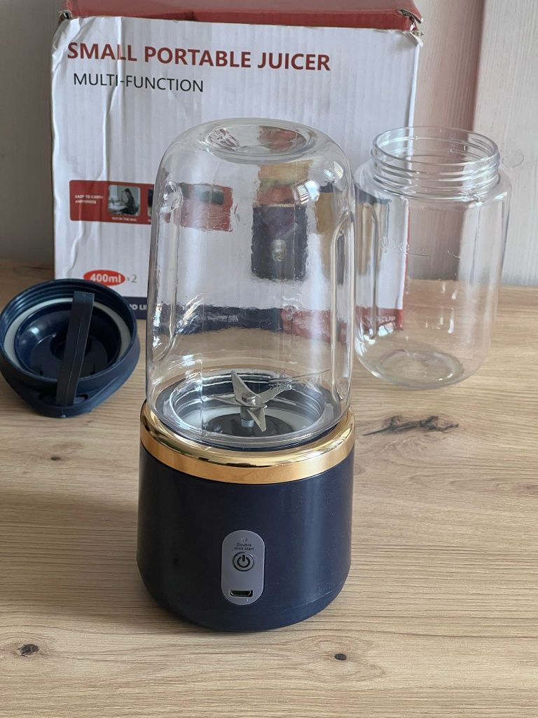 Przenośny blender bezprzewodowy 400 ml USB, nowy
 + prezent słuchawki