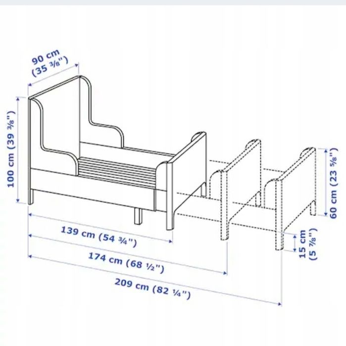 Łóżko Ikea które rośnie z dzieckiem+ materac