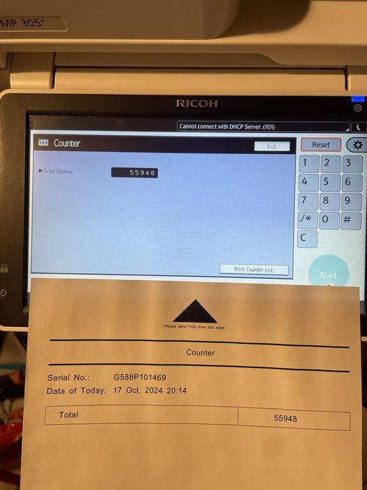 Kserokopiarka Ricoh MP305+ (w zestawie z szafką na kołkach)