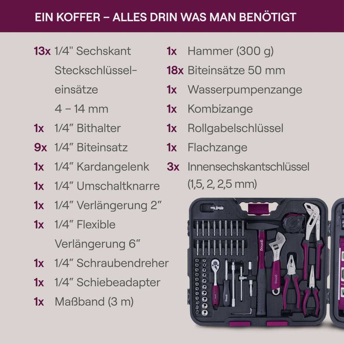Кейс для інструментів GO-MH100 Gomag -Кейс з інструментами 90 шт ручні