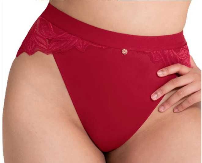 Komplet Curvy Kate Scantilly INDULGENCE RED Biustonosz M + figi  L
