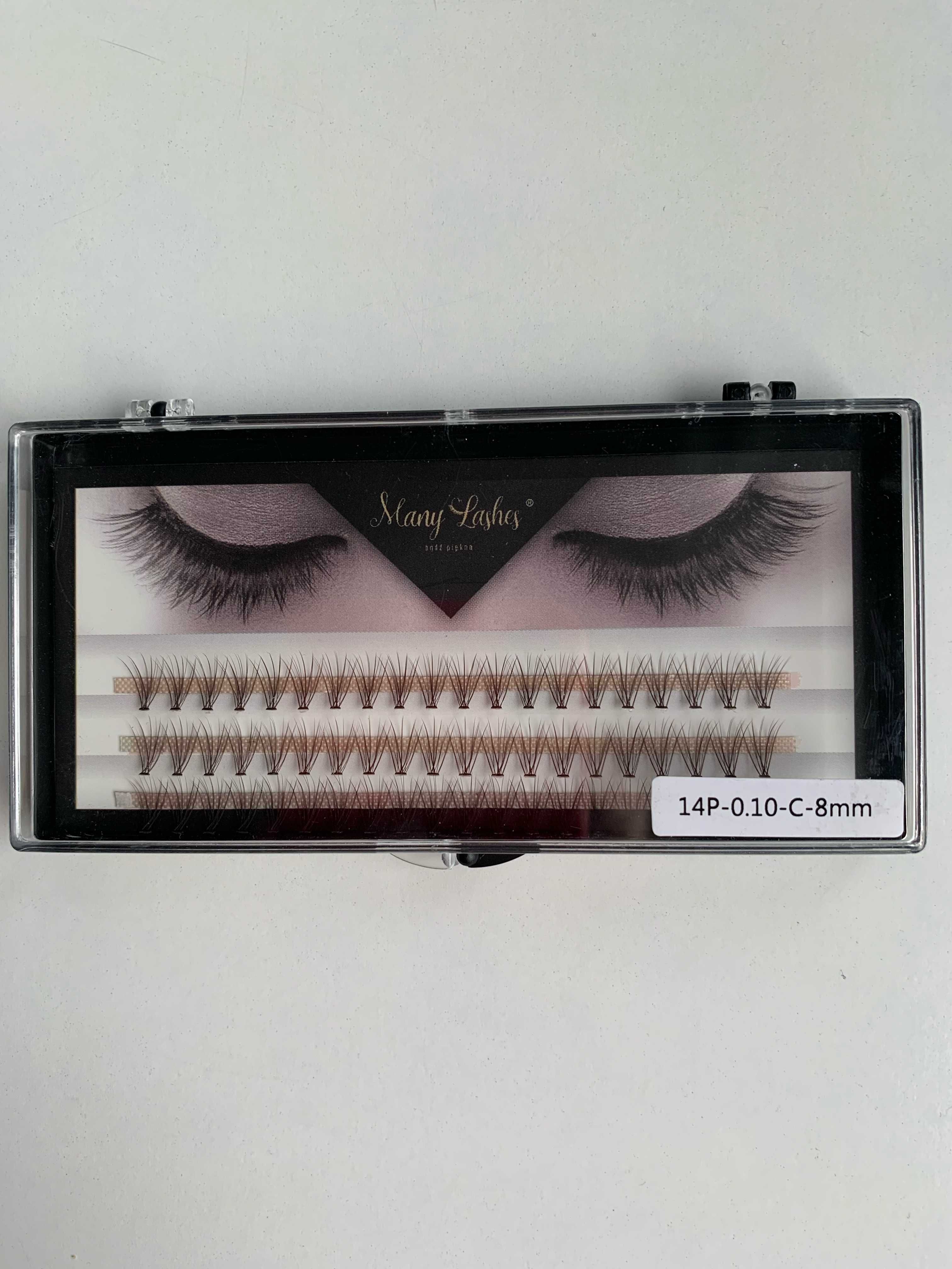 Brązowe kępki Many Lashes - rzęsy 8 mm C