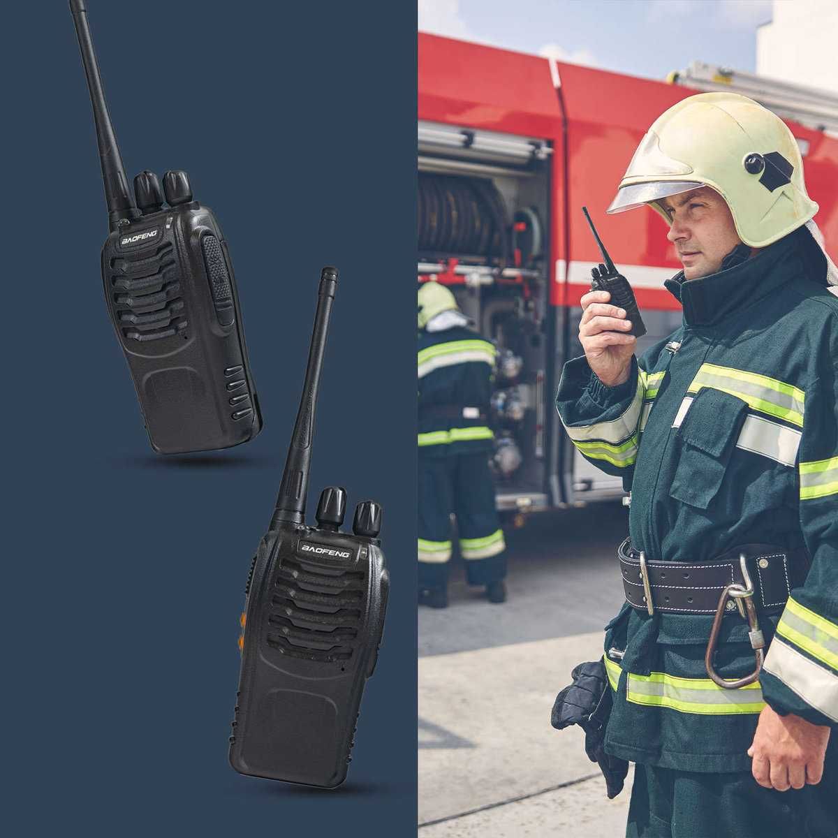 Baofeng 4 sztuki krótkofalówki 888S HT! UHF PMR Latarka VOX 5W! do 6Km