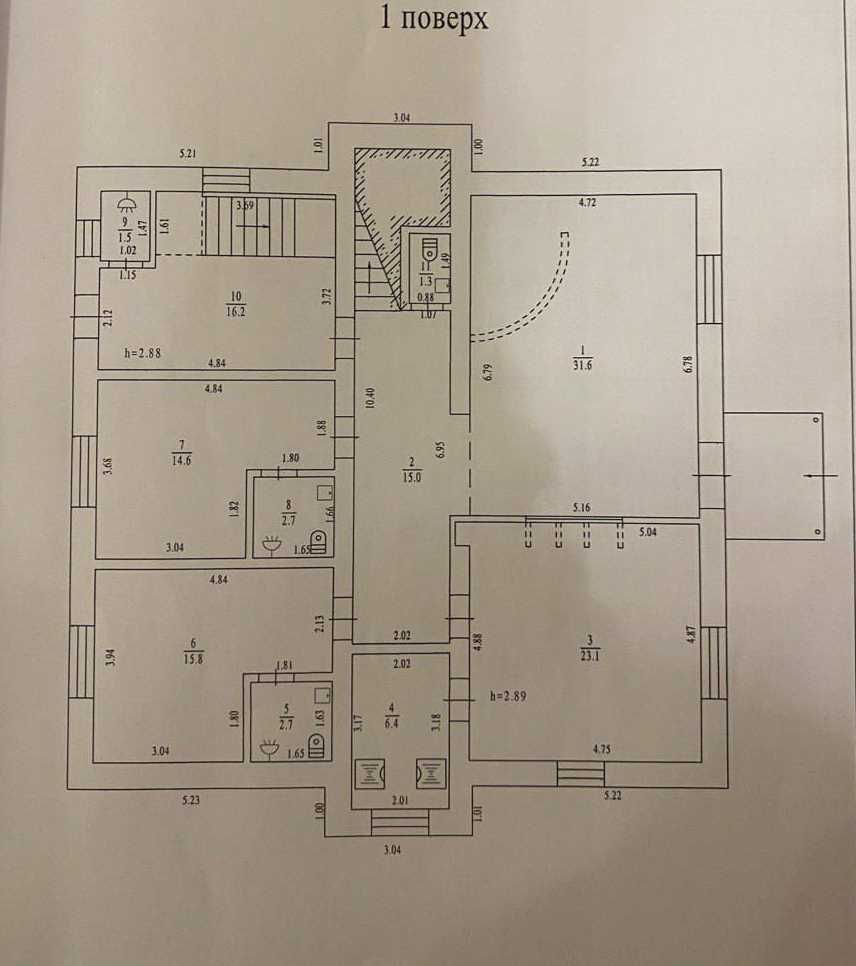 Центральна частина міста. Оренда нового, великого будинку 15 кімнат.