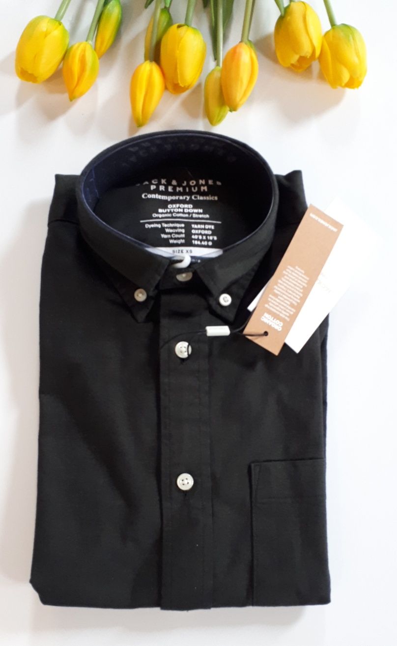 Koszula męska premium bawełniana Jack&Jones ciemnozielona XS