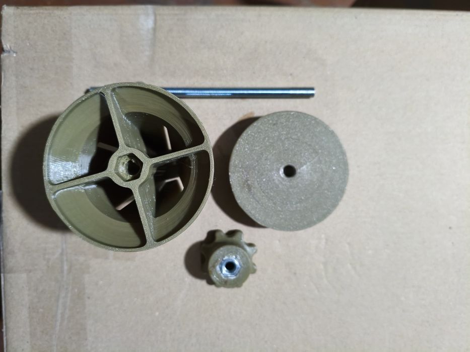 Катушка для змотування відпрацьованого оптоволокна. Насадка на дрель