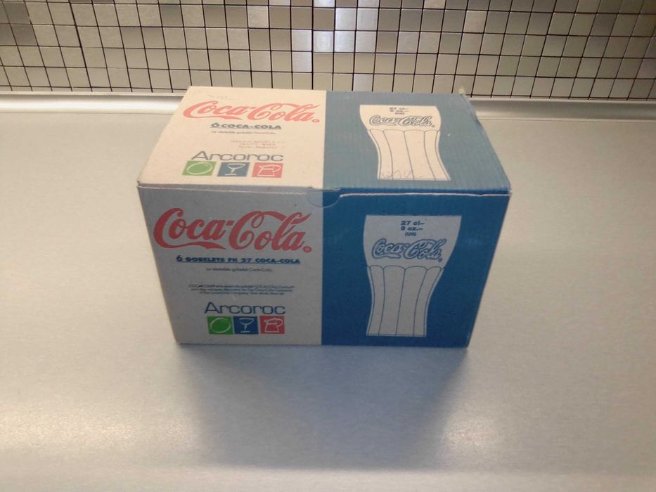 6 nowych szklanek Coca Cola bezbarwne pojemności 0,2 l szkło konturowe