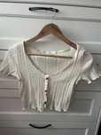 Crop top letni kremowy Reserved M croptop bawełna