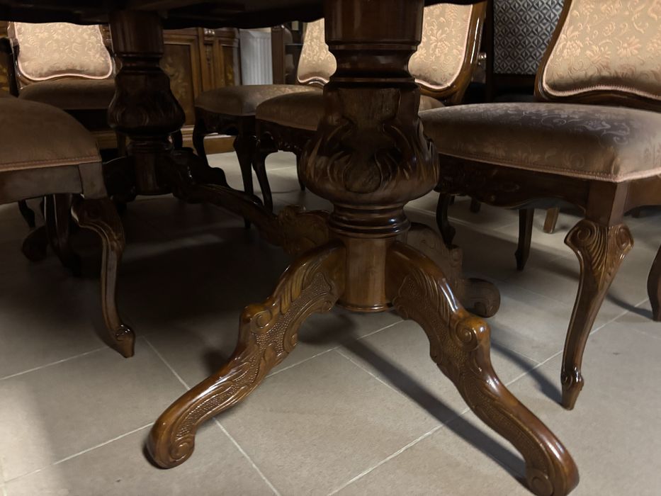 Piękny Włoski Stół 240 cm 8 Krzeseł / Foteli Meble Stylowe Italy