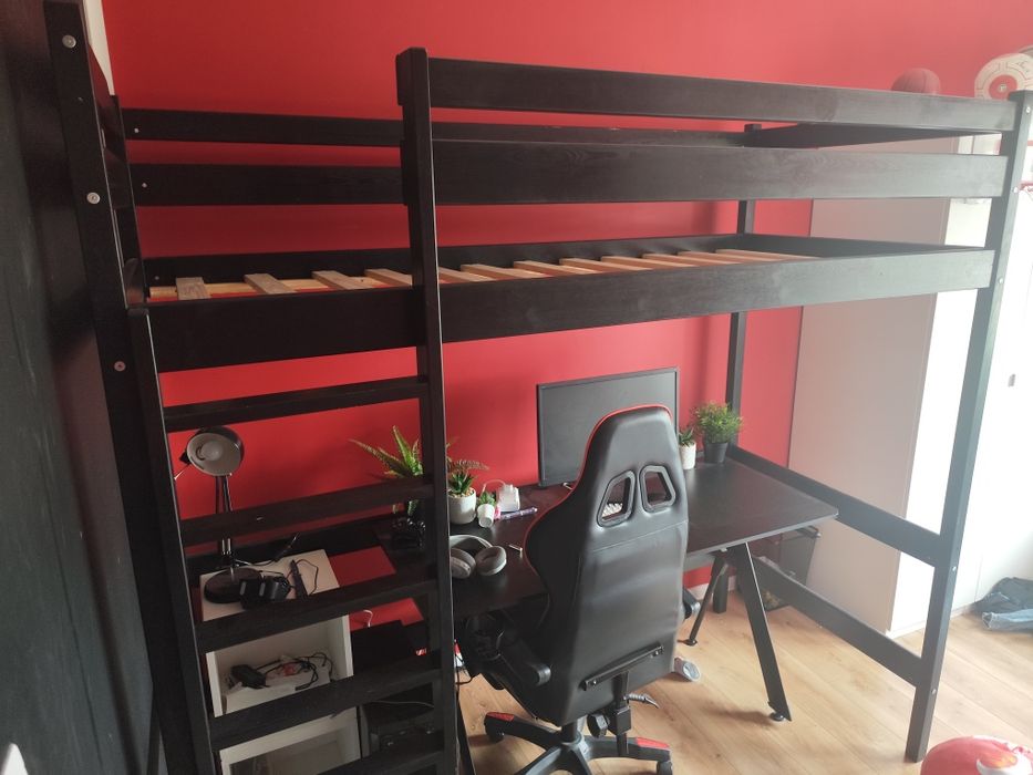 Łozko piętrowe Czarne