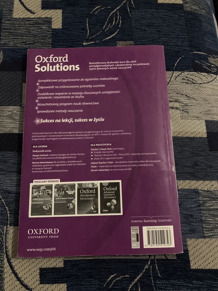 Ćwiczenia Oxford Solutions Intermediate książka język angielski zeszyt