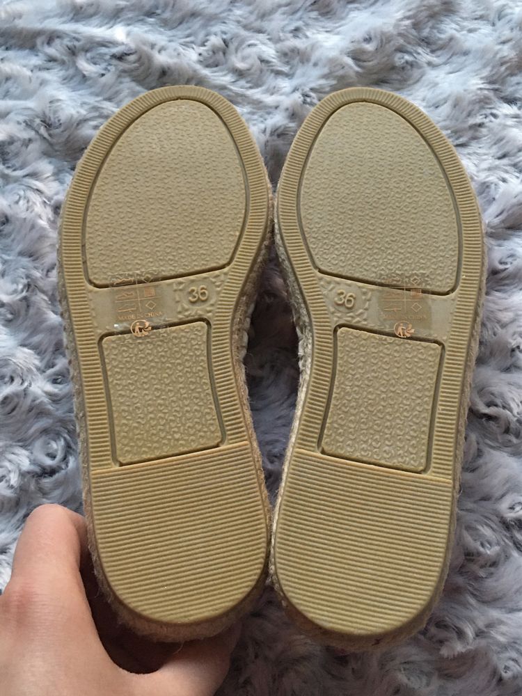 Różowe brokatowe espadryle 35/36