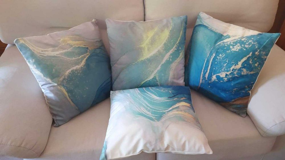 Poszewki na poduszki dekoracyjne wzór 45x45 cm 4 sztuki