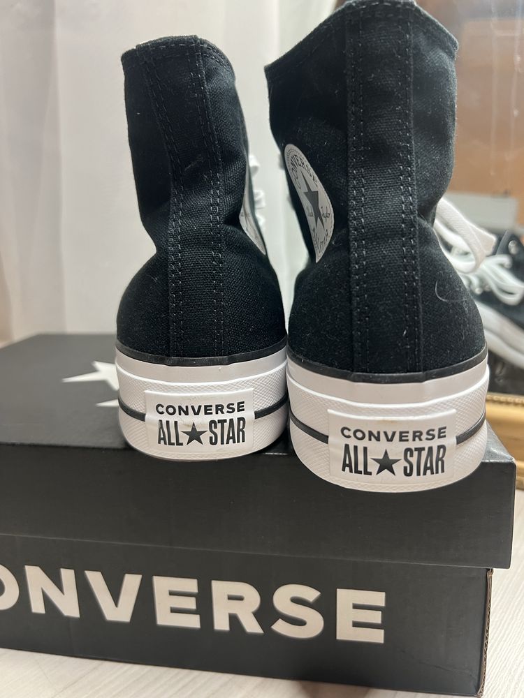 39 Converse All Star Chuck Taylor Lift black czarne na platformie
