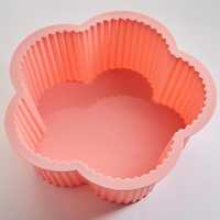Форма для выпечки кекса "Большой цветок" цвет: розовый 21*16,5*8см