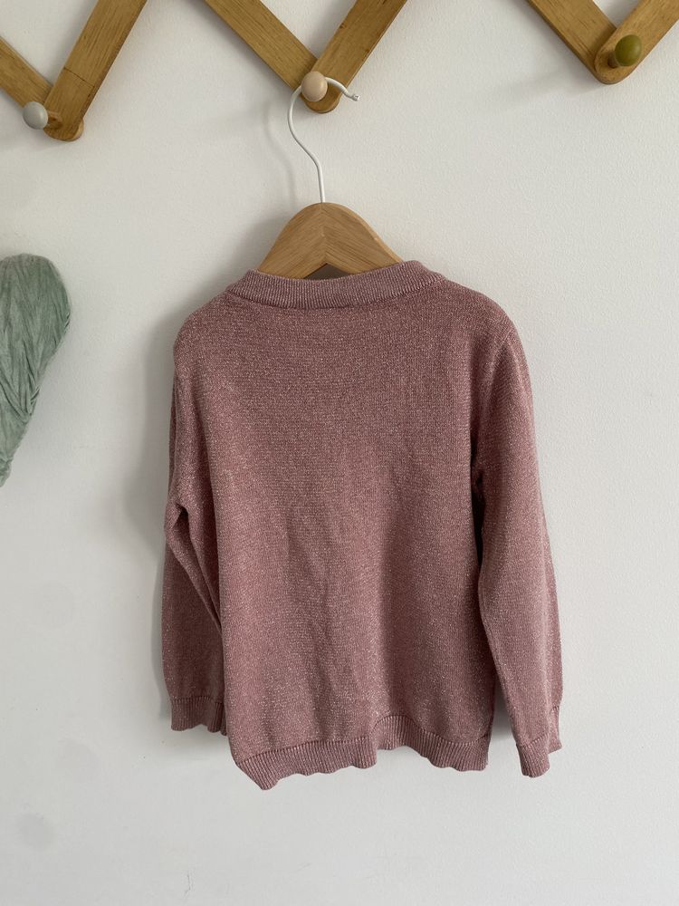 Sweter na guziki 92/98 name it różowy pozłacany