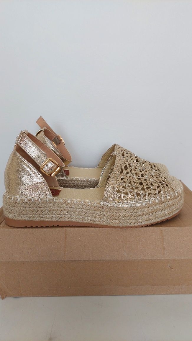 Espadryle złote Merry Scott r. 40