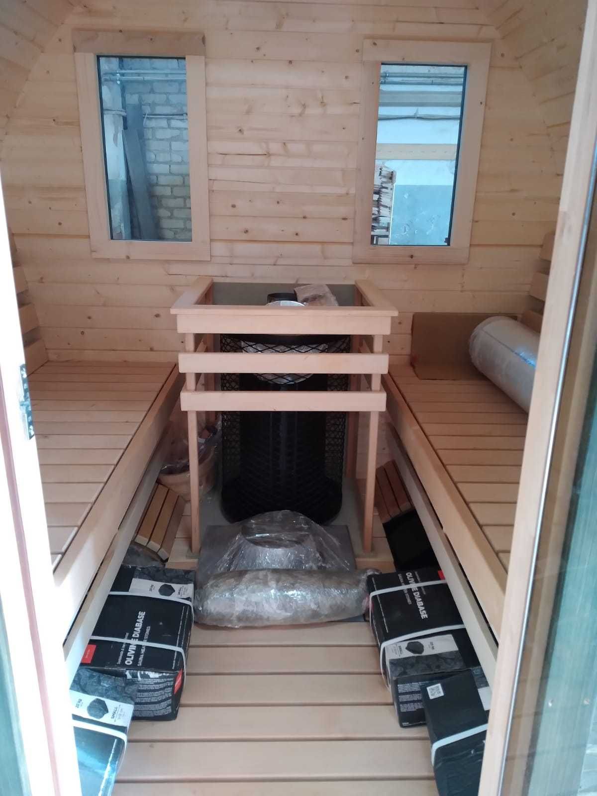 Transport w CENIE!!! KOMPLETNA MINI Sauna ogrodowa Beczka 205cm