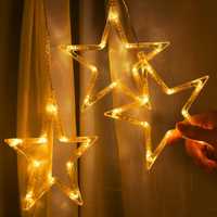 Dekoracja świąteczna gwiazda na okno ozdoba wisząca gwiazdka LED