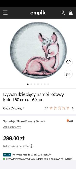 Dywan do pokoju dziewczynki okrągły 16 cm