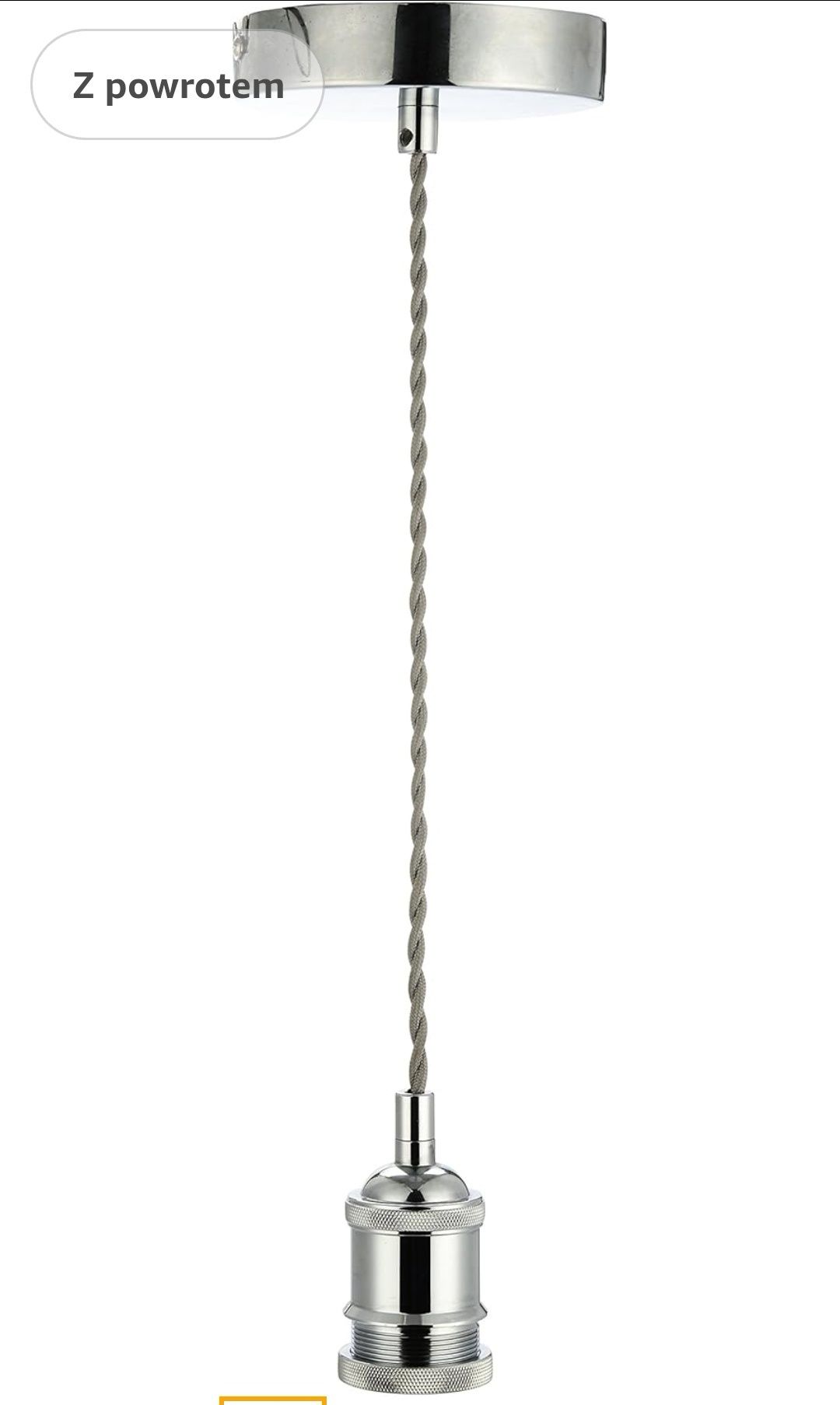 COZZY Vintage sufitowa lampa wisząca, jasnoszara skręcana pleciona