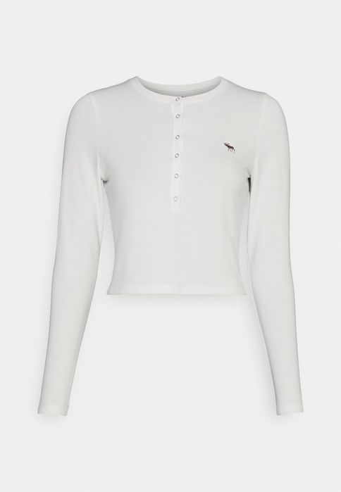 Bluzka basic biała logo Abercrombie & Fitch XL