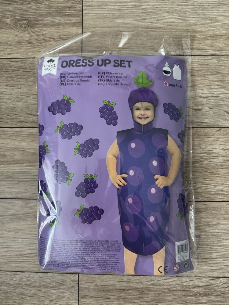 Dress Up Set strój dwuczęsciowy winogrono dla dzieci w wieku 3-6 lat