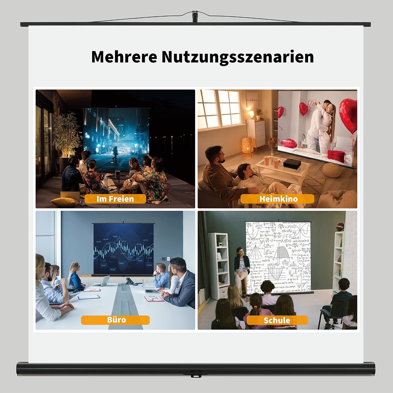 Przenośny ekran projekcyjny, 60 cali, 16:9,
