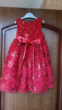 святкова сукня плаття платье красное малиновое 98 104 3 4 пышное наряд