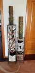 Conjunto de 3 Colunas em Metal decorativas - Design Étnica
