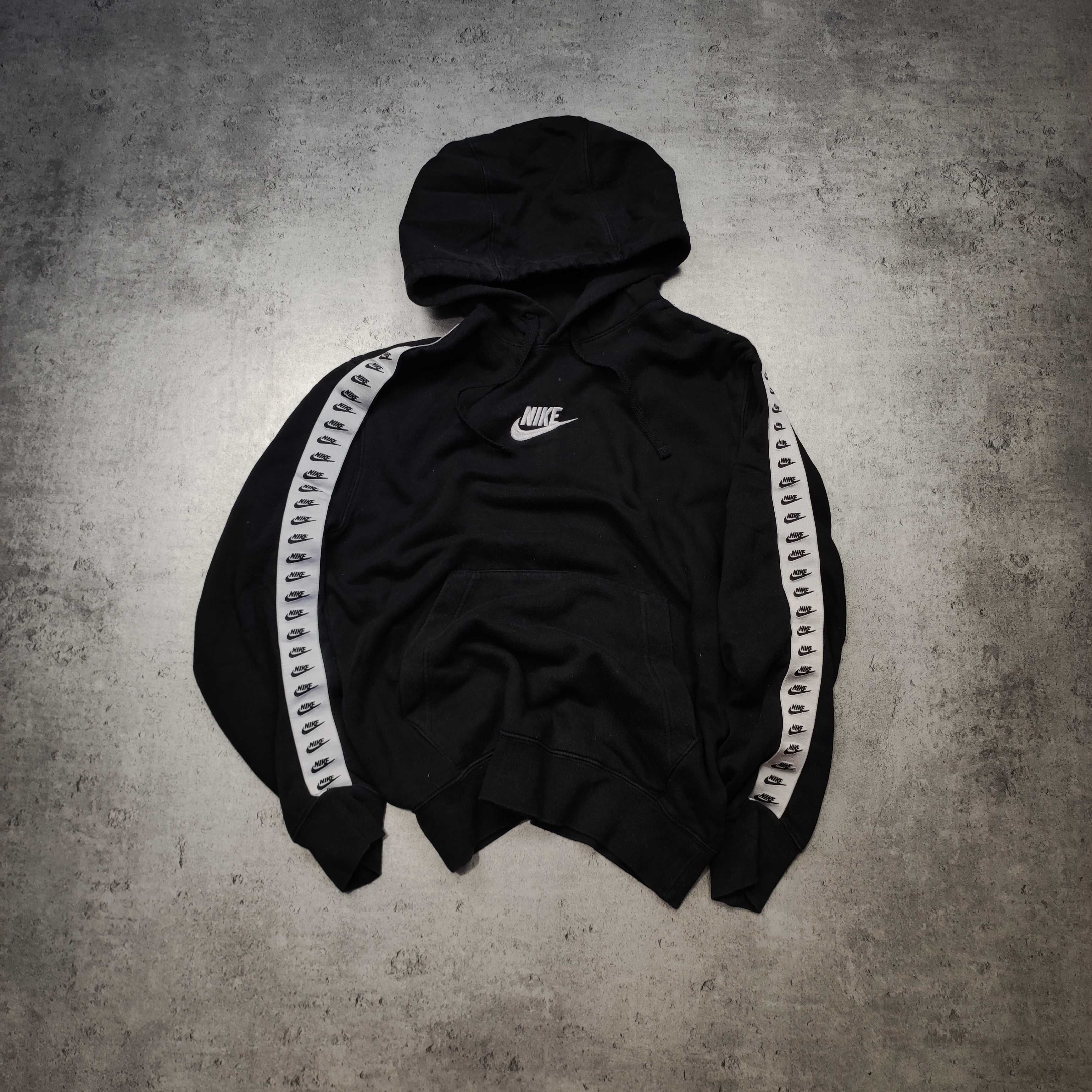 MĘSKA Bluza Hoodie z Kapturem Nike Bawełniana Lampas Logo Haft Klasyk