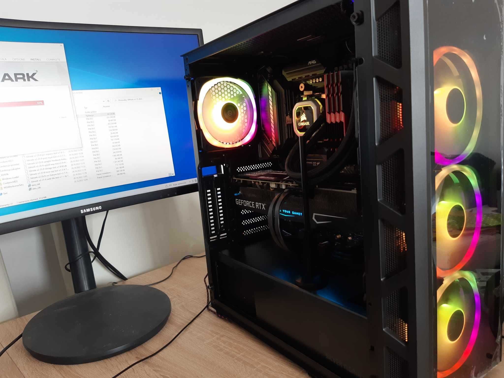 PC DO GIER! Ryzen 5800X3D RTX3080 B550 16GB 512GB 750W AiO LED RGB