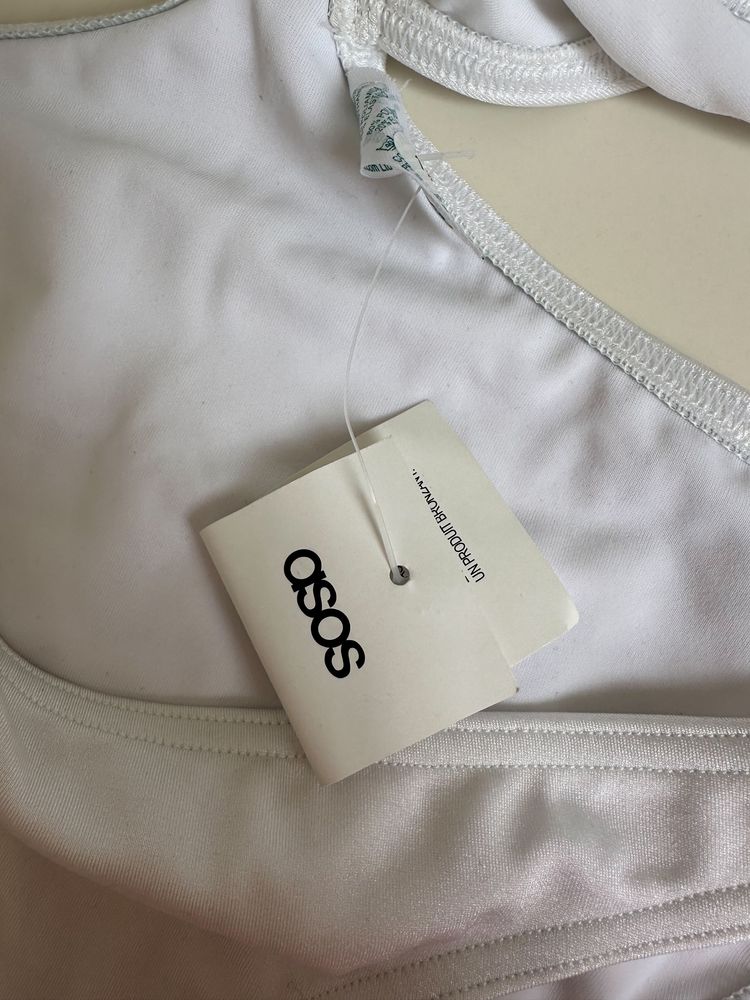 Biały strój kąpielowy jednoczęściowy monokini Asos S 36