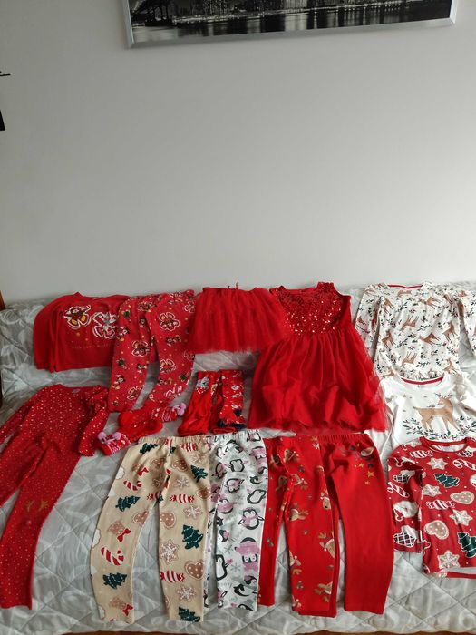 Zestaw Ubrań dla Dziewczynki ŚWIĄTECZNE Zestaw 15 SZT Rozmiar 110-116
