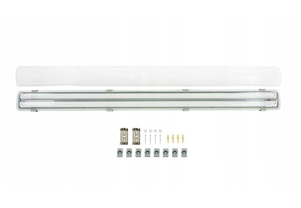 Oprawa hermetyczna lampa 120cm + 2x Świetlówki LED zestaw do garażu