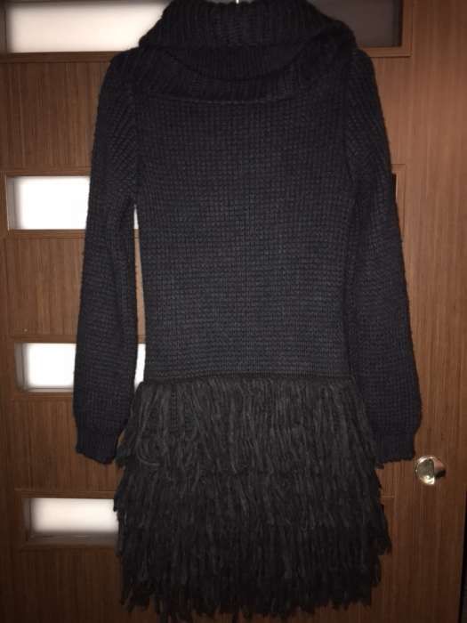 Sisley sweterek piękny czarny kardigan