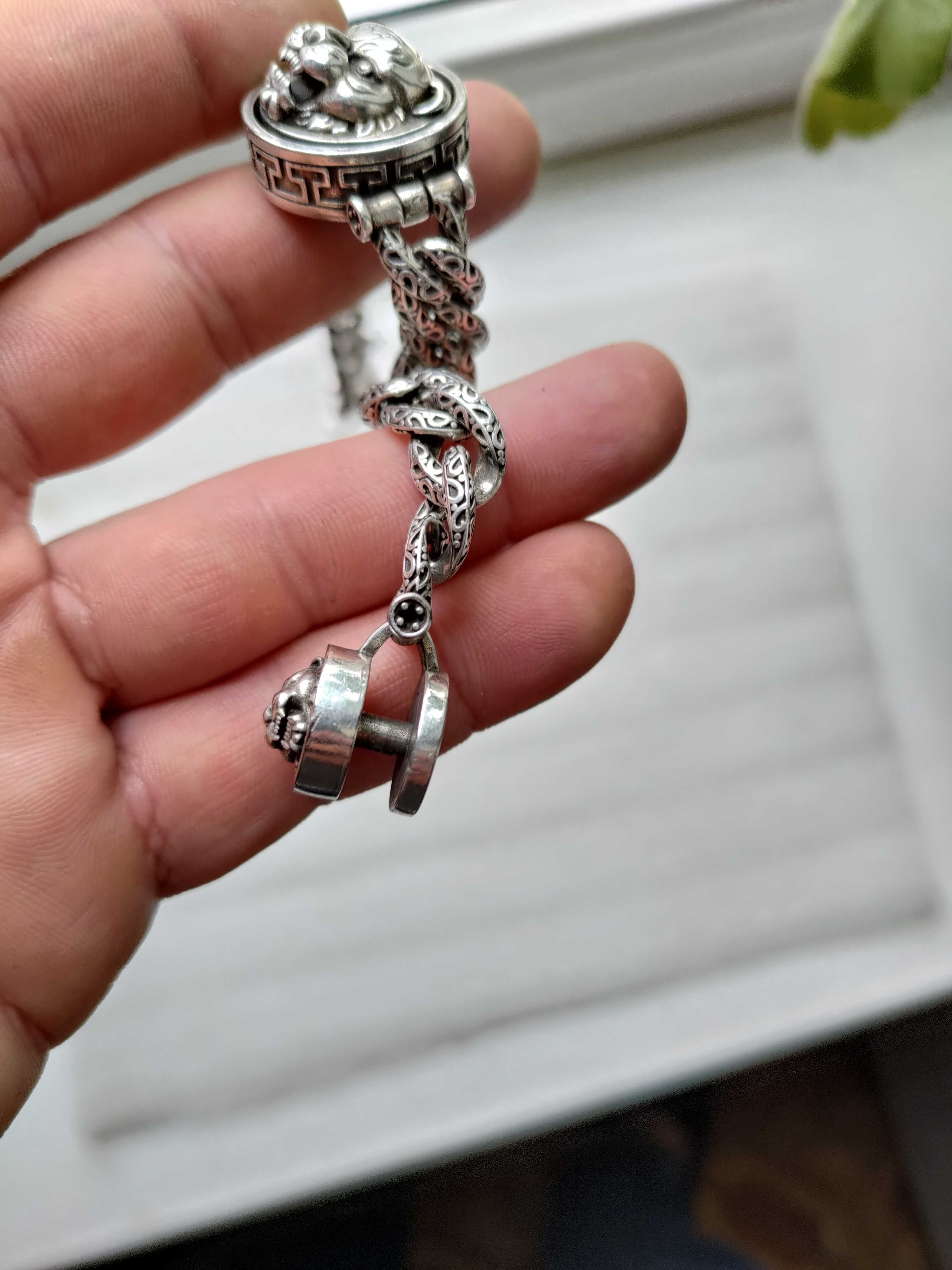 Вращающийся браслет «Бесстрашный тигр» серебро 925 прайс 1000$