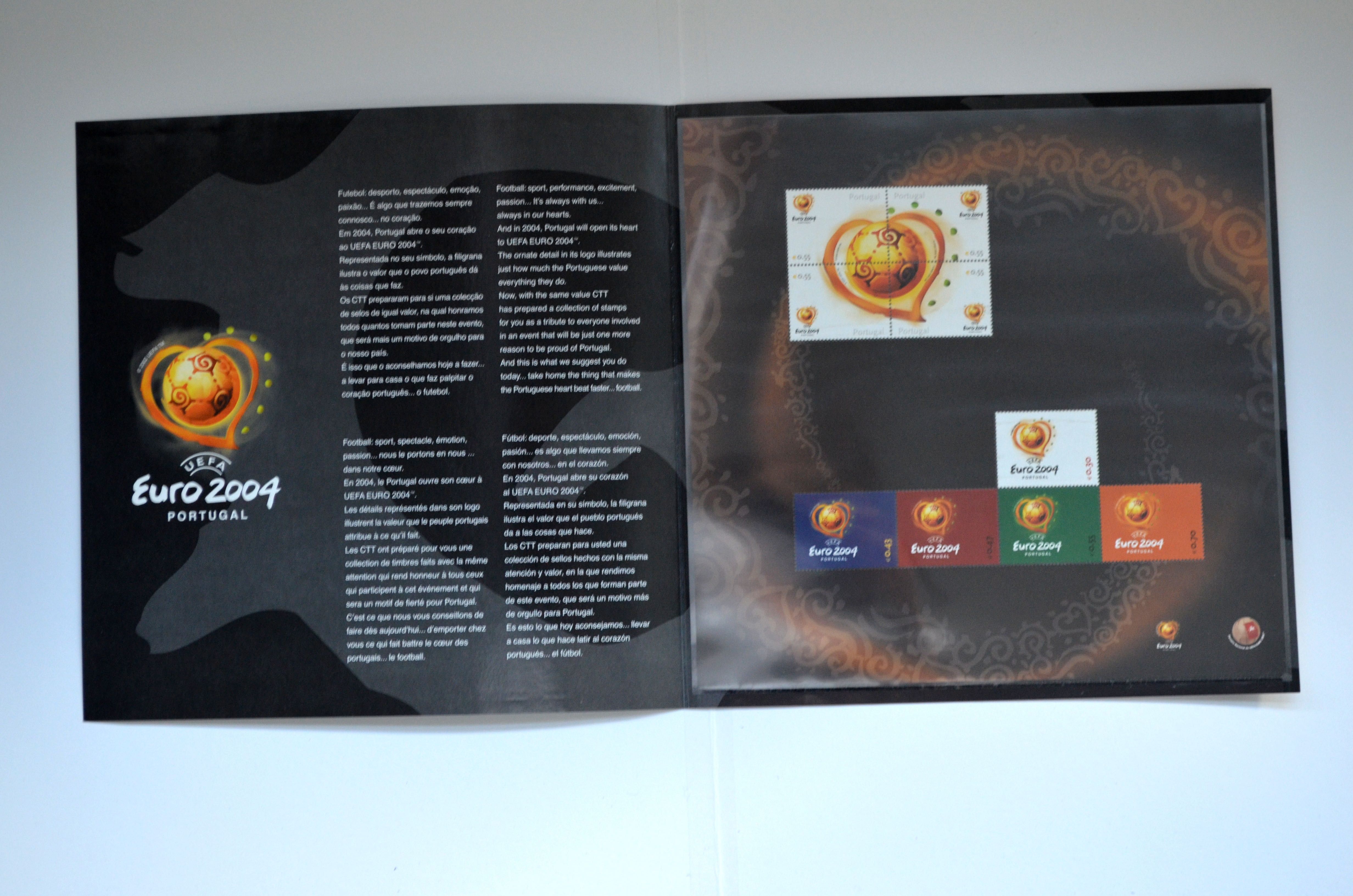 Conjunto de selos comemorativos do Euro 2004