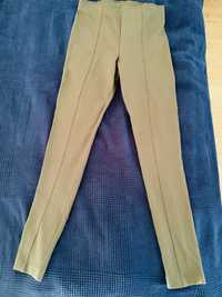 Legginsy z grubego dżerseju khaki H&M nowe bez metki S a’la bryczesy