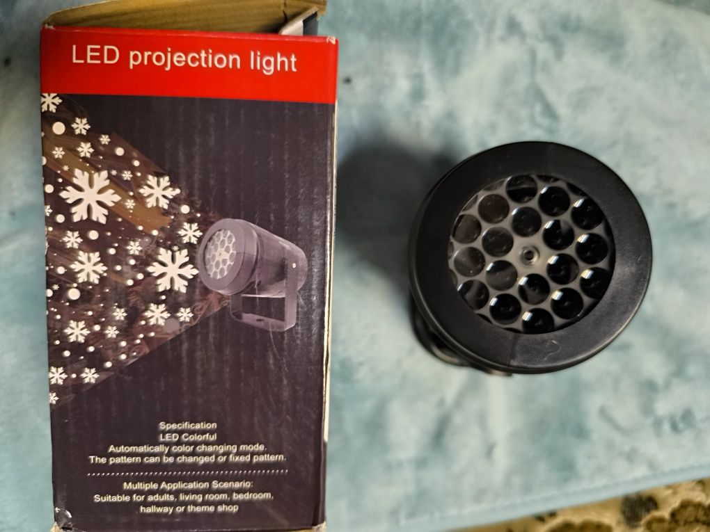 projektor śnieżynek śniegu USB NOWY