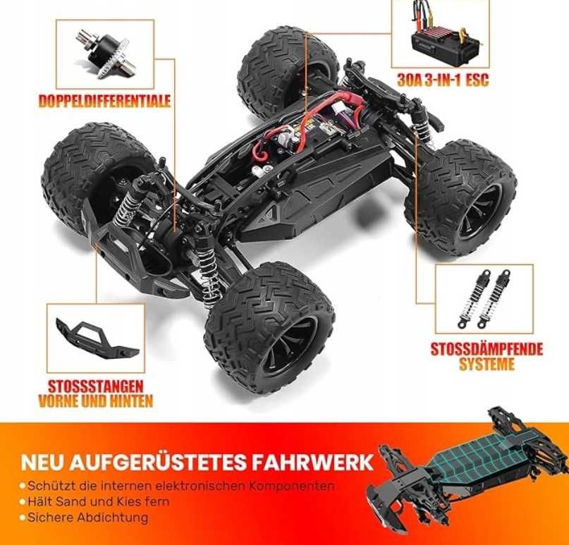 Zdalnie Sterowany Samochód RC 4WD 40kmh LED dla Dzieci i Dorosłych