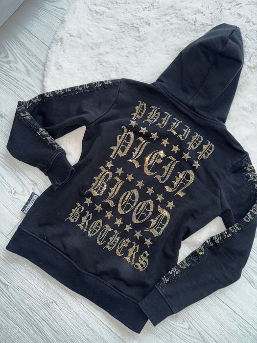 Bluza na rozpinanie z kapturem Philipp Plein Damska M złote cyrkonie